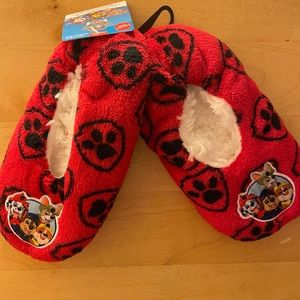 Paw Patrol Sherpa lined fuzzy slipper/socks for toddlers shoe size 7-10 NWT
